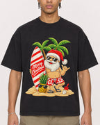 Mockup Boxy Heavyweight Tee Black male close-up 40