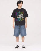 Mockup Boxy Heavyweight Tee Black male full-body 11