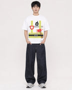 Mockup Boxy Heavyweight Tee White male full-body 01