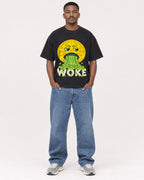 Mockup Boxy Heavyweight Tee Black male full-body 14