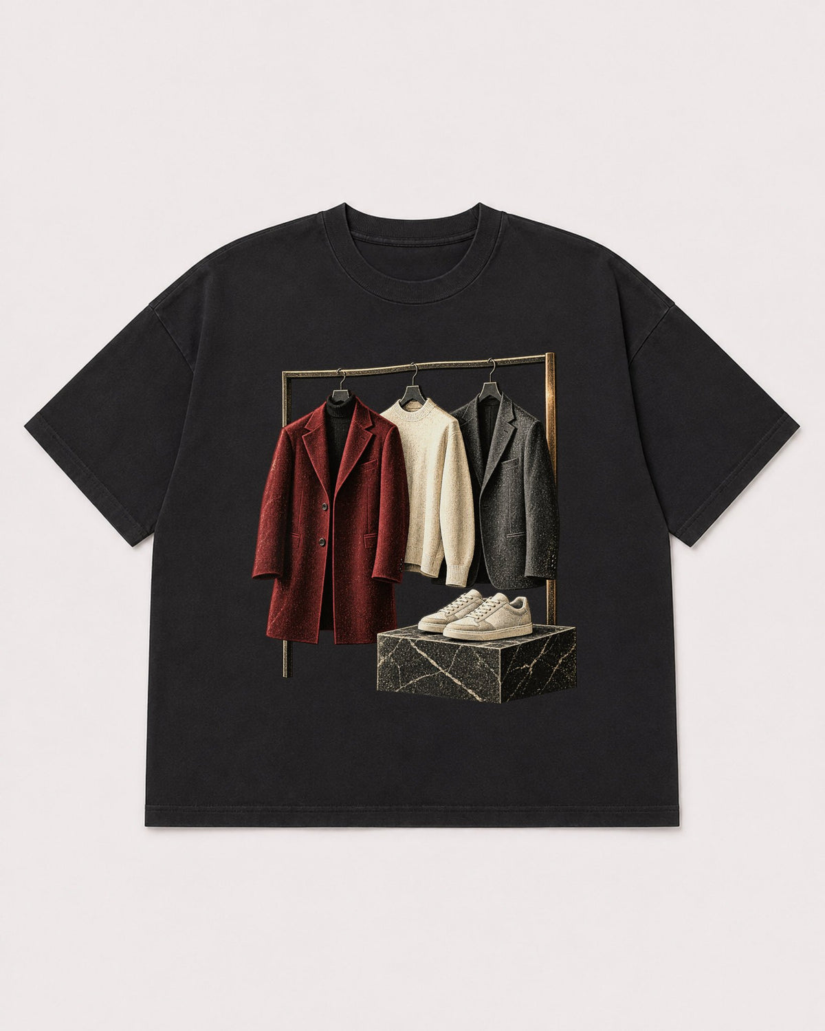 Mockup Boxy Heavyweight Tee Black product