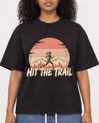 Mockup Boxy Heavyweight Tee Black female close-up 05