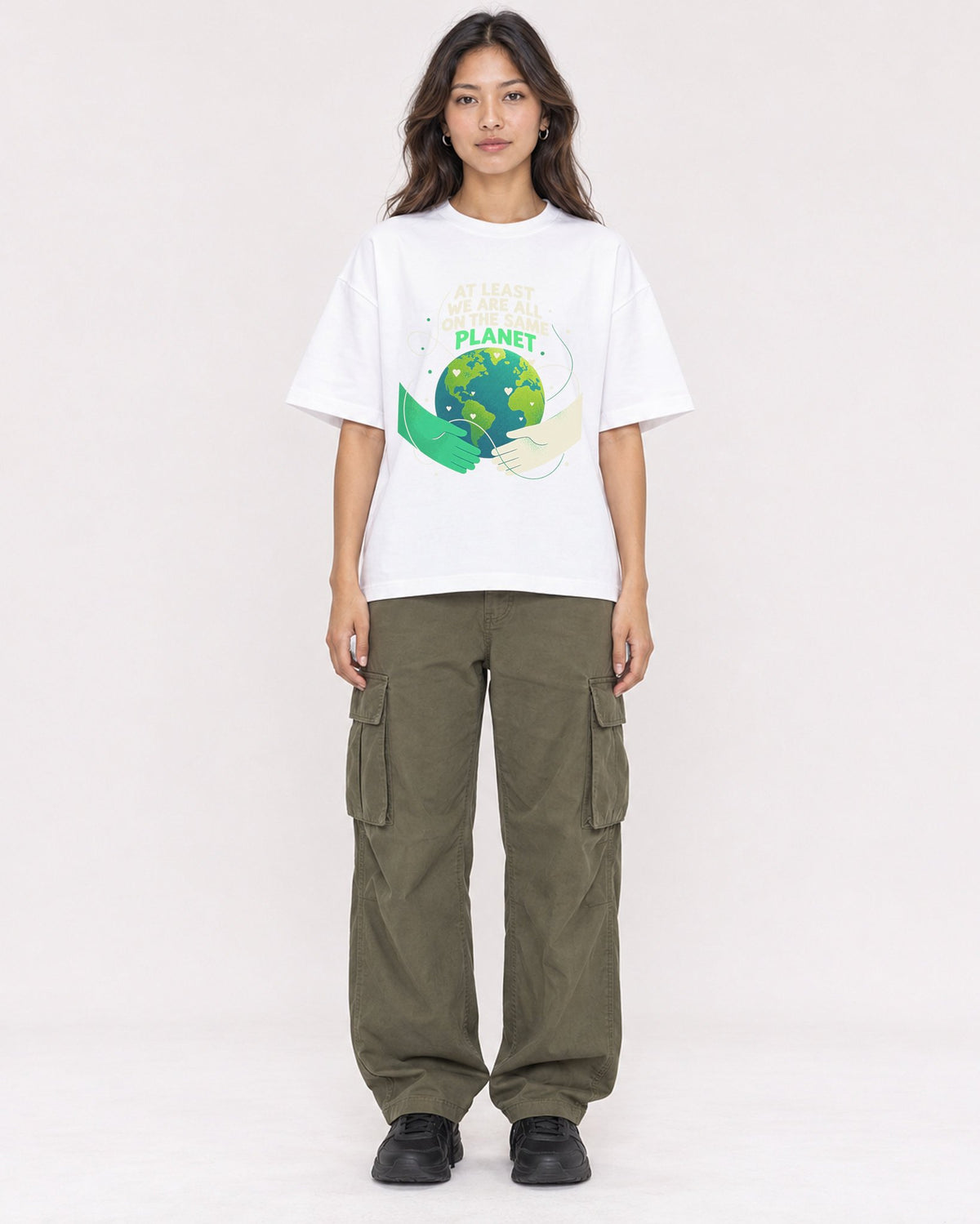 Mockup Boxy Heavyweight Tee White female full-body 02