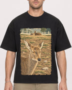 Mockup Boxy Heavyweight Tee Black male close-up 08