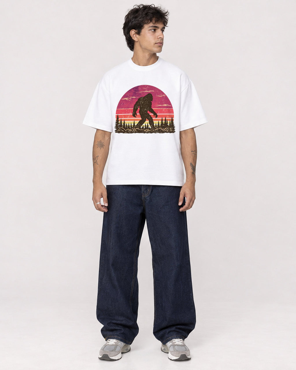 Mockup Boxy Heavyweight Tee White male full-body 06