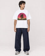 Mockup Boxy Heavyweight Tee White male full-body 06