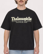 Mockup Boxy Heavyweight Tee Black male close-up 09