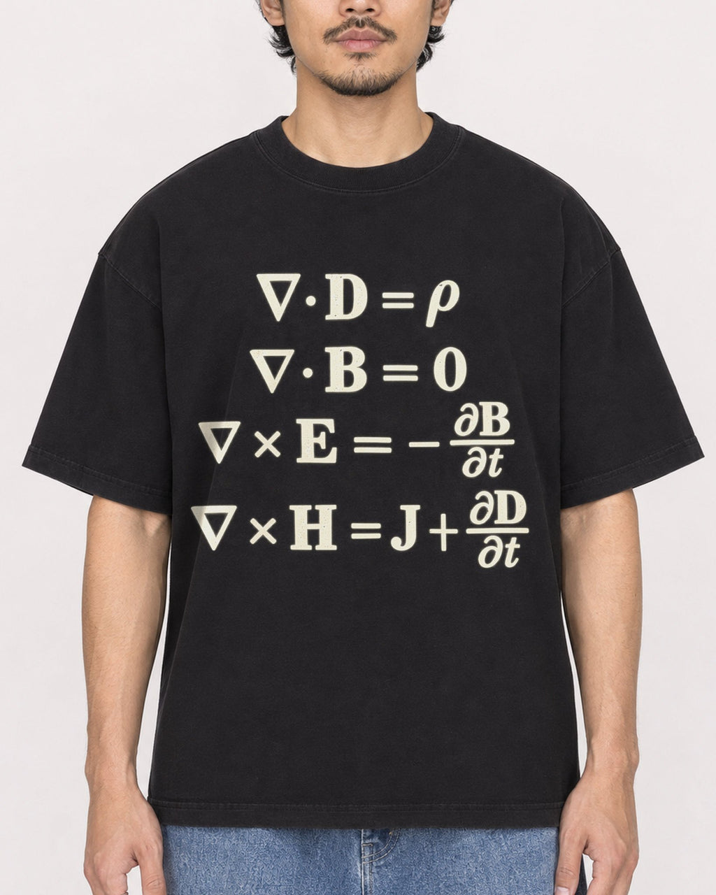 Mockup Boxy Heavyweight Tee Black male close-up 02