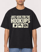 Mockup Boxy Heavyweight Tee Black male close-up 10