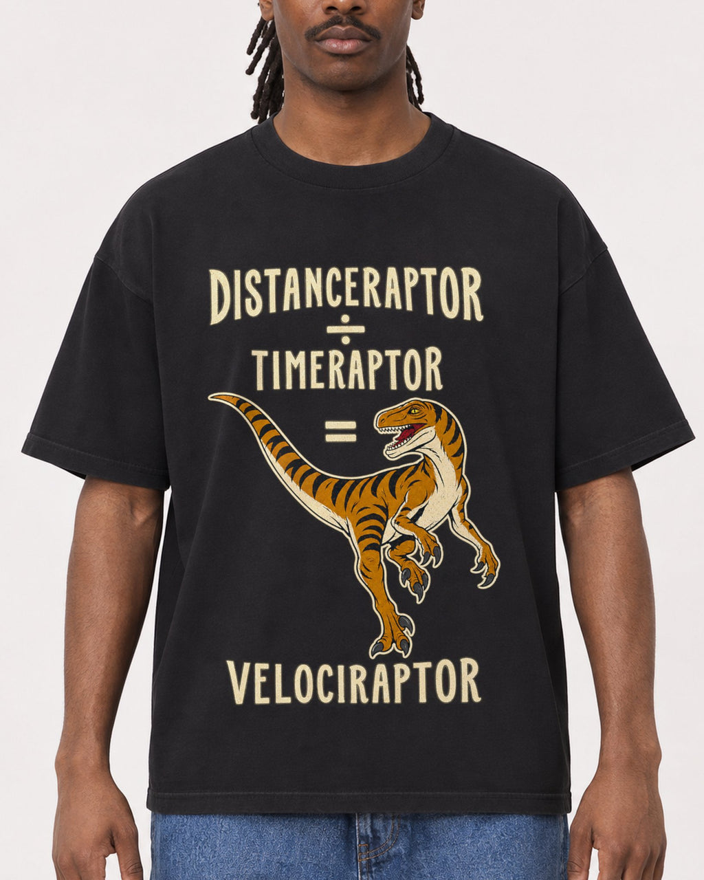 Mockup Boxy Heavyweight Tee Black male close-up 34