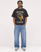 Mockup Boxy Heavyweight Tee Black male full-body 34