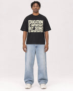 Mockup Boxy Heavyweight Tee Black male full-body 05