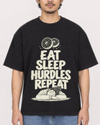 Mockup Boxy Heavyweight Tee Black male close-up 02