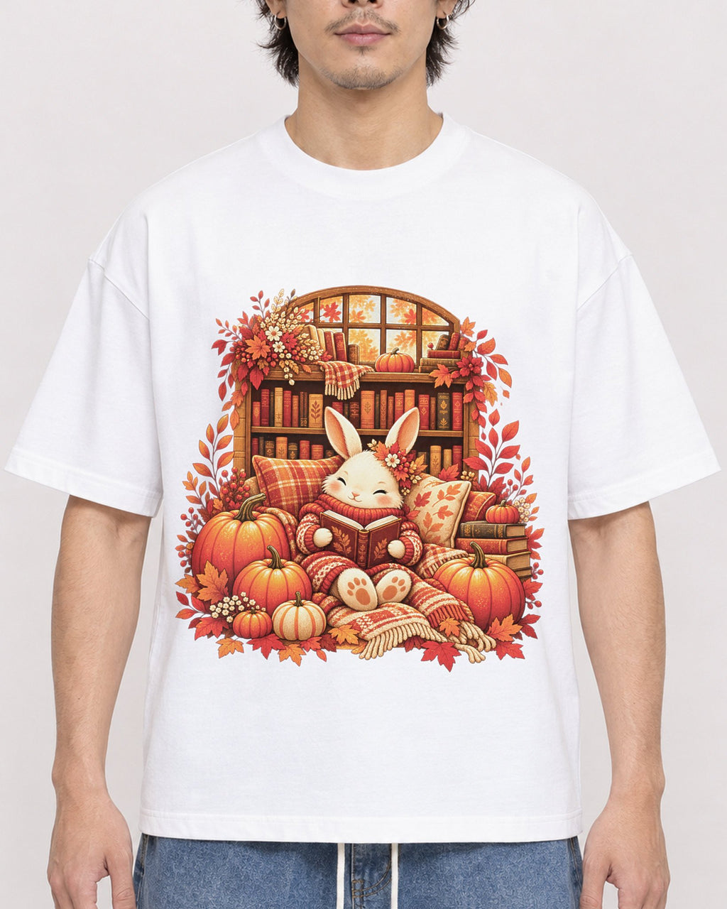 Mockup Boxy Heavyweight Tee White male close-up 03