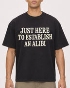 Mockup Boxy Heavyweight Tee Black male close-up 20