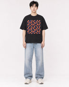 Mockup Boxy Heavyweight Tee Black male full-body 01