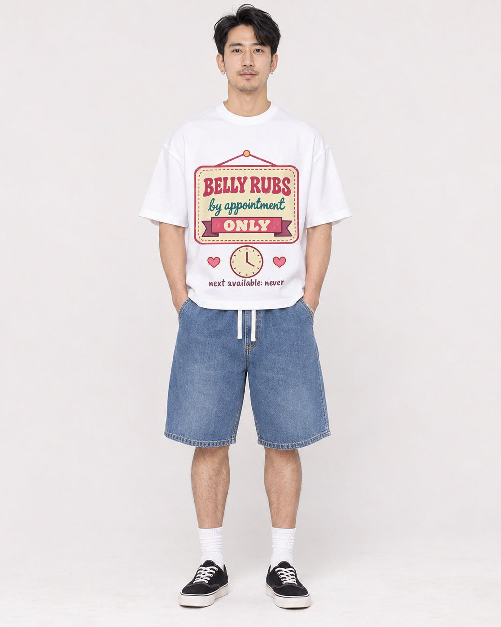 Mockup Boxy Heavyweight Tee White male full-body 13