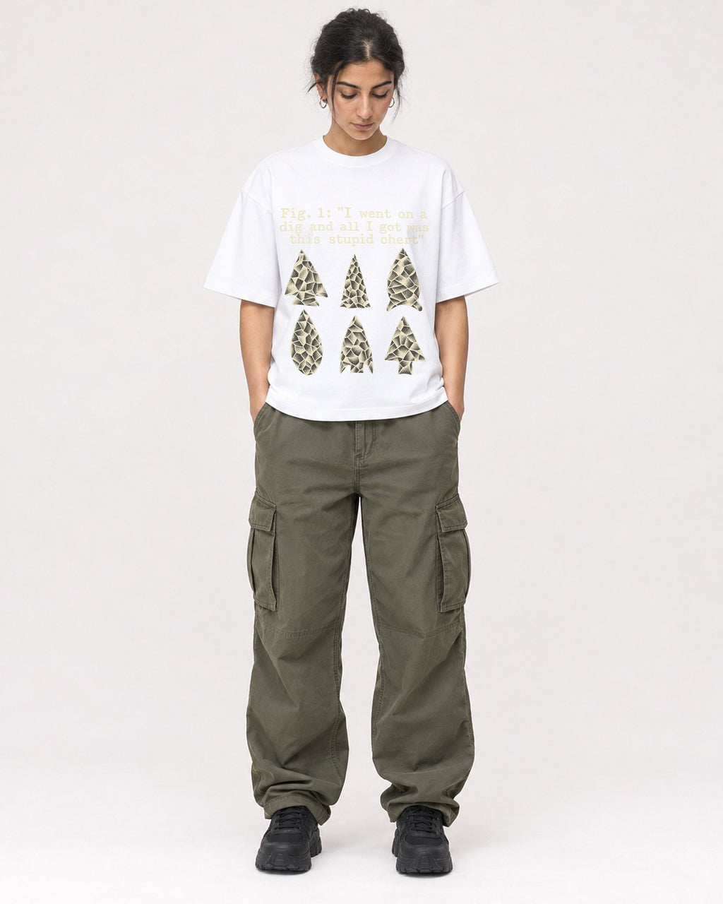 Mockup Boxy Heavyweight Tee White female full-body 17