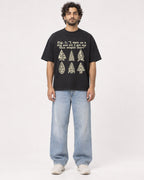 Mockup Boxy Heavyweight Tee Black male full-body 17
