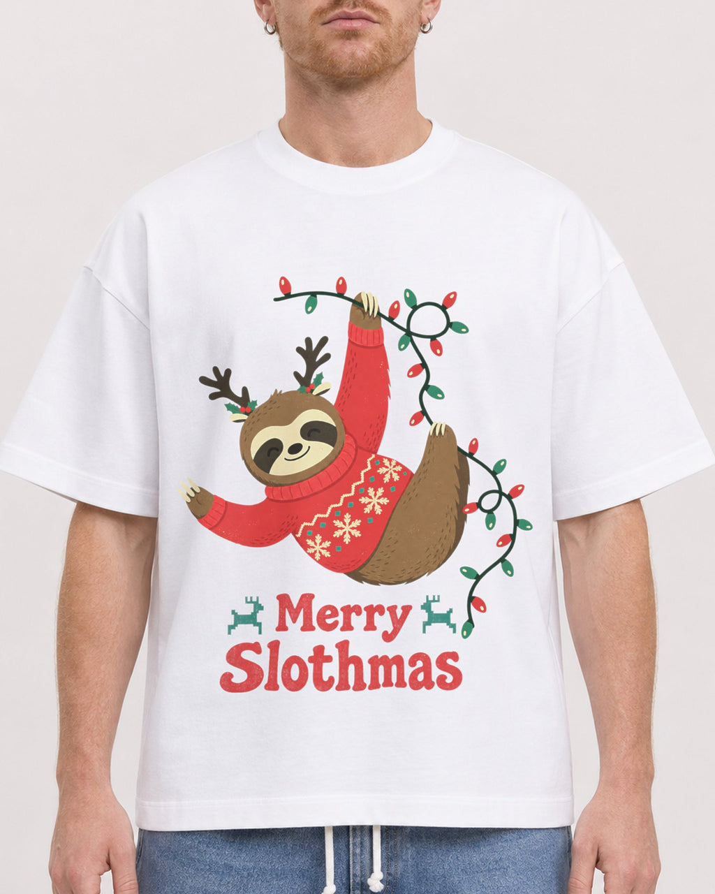 Mockup Boxy Heavyweight Tee White male close-up 38