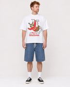 Mockup Boxy Heavyweight Tee White male full-body 38