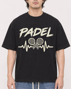 Mockup Boxy Heavyweight Tee Black male close-up 03