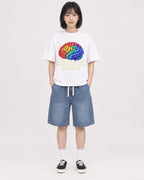 Mockup Boxy Heavyweight Tee White female full-body 11
