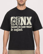 Mockup Boxy Heavyweight Tee Black male close-up 08