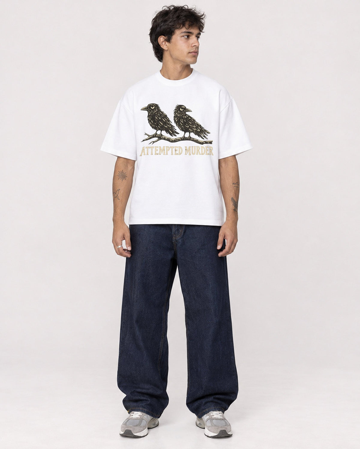 Mockup Boxy Heavyweight Tee White male full-body 06