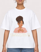 Mockup Boxy Heavyweight Tee White female close-up 20