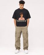 Mockup Boxy Heavyweight Tee Black male full-body 20