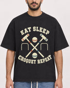 Mockup Boxy Heavyweight Tee Black male close-up 07