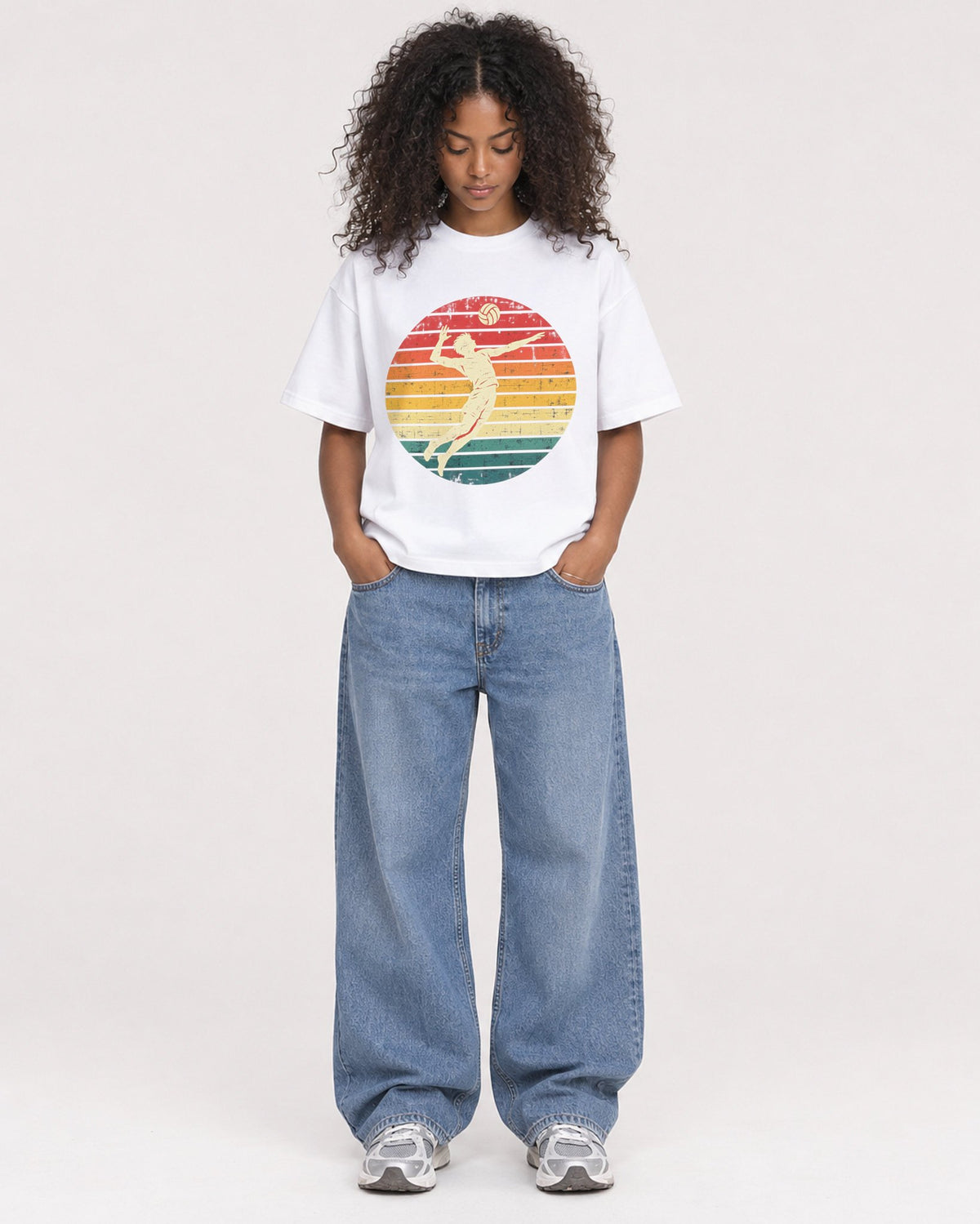 Mockup Boxy Heavyweight Tee White female full-body 05