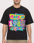 Mockup Boxy Heavyweight Tee Black male close-up 08