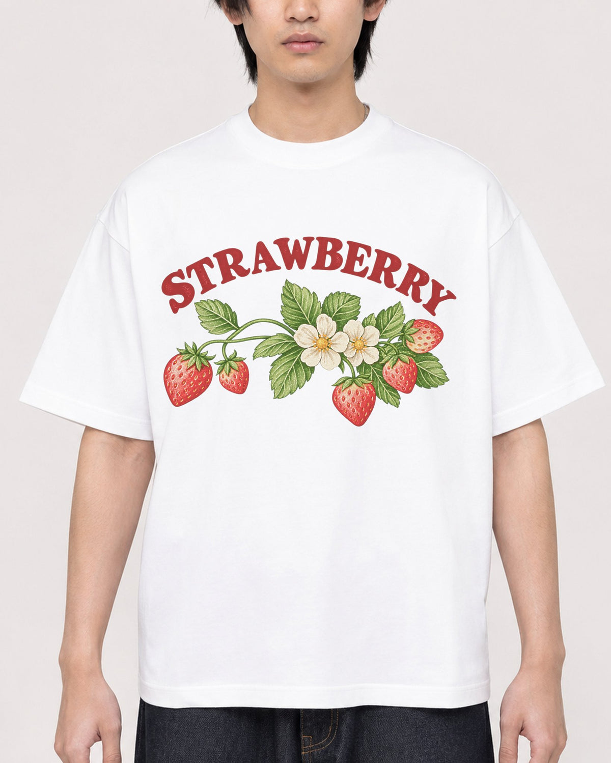 Mockup Boxy Heavyweight Tee White male close-up 11