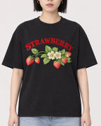 Mockup Boxy Heavyweight Tee Black female close-up 11