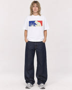 Mockup Boxy Heavyweight Tee White female full-body 19
