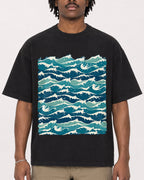 Mockup Boxy Heavyweight Tee Black male close-up 04
