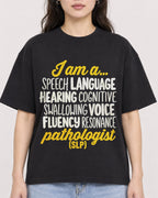 Mockup Boxy Heavyweight Tee Black female close-up 03