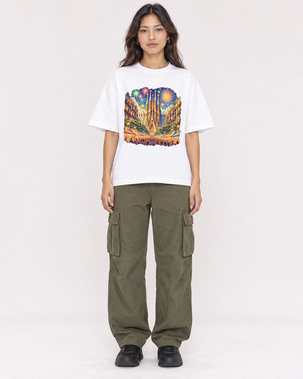Mockup Boxy Heavyweight Tee White female full-body 02