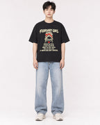 Mockup Boxy Heavyweight Tee Black male full-body 01