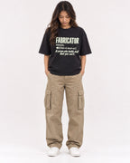 Mockup Boxy Heavyweight Tee Black female full-body 02