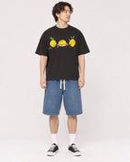 Mockup Boxy Heavyweight Tee Black male full-body 03