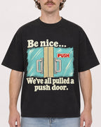 Mockup Boxy Heavyweight Tee Black male close-up 09