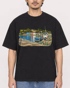 Mockup Boxy Heavyweight Tee Black male close-up 02