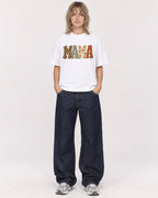 Mockup Boxy Heavyweight Tee White female full-body 19