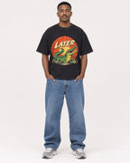 Mockup Boxy Heavyweight Tee Black male full-body 14