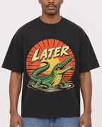 Mockup Boxy Heavyweight Tee Black male close-up 14