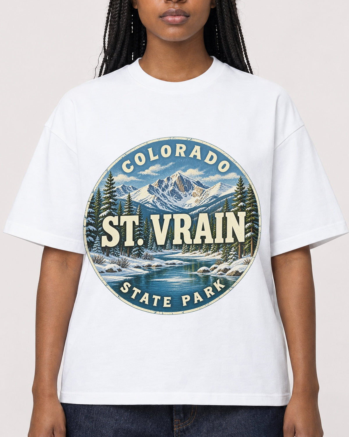 Mockup Boxy Heavyweight Tee White female close-up 04