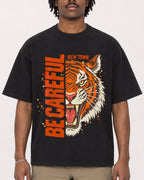 Mockup Boxy Heavyweight Tee Black male close-up 04